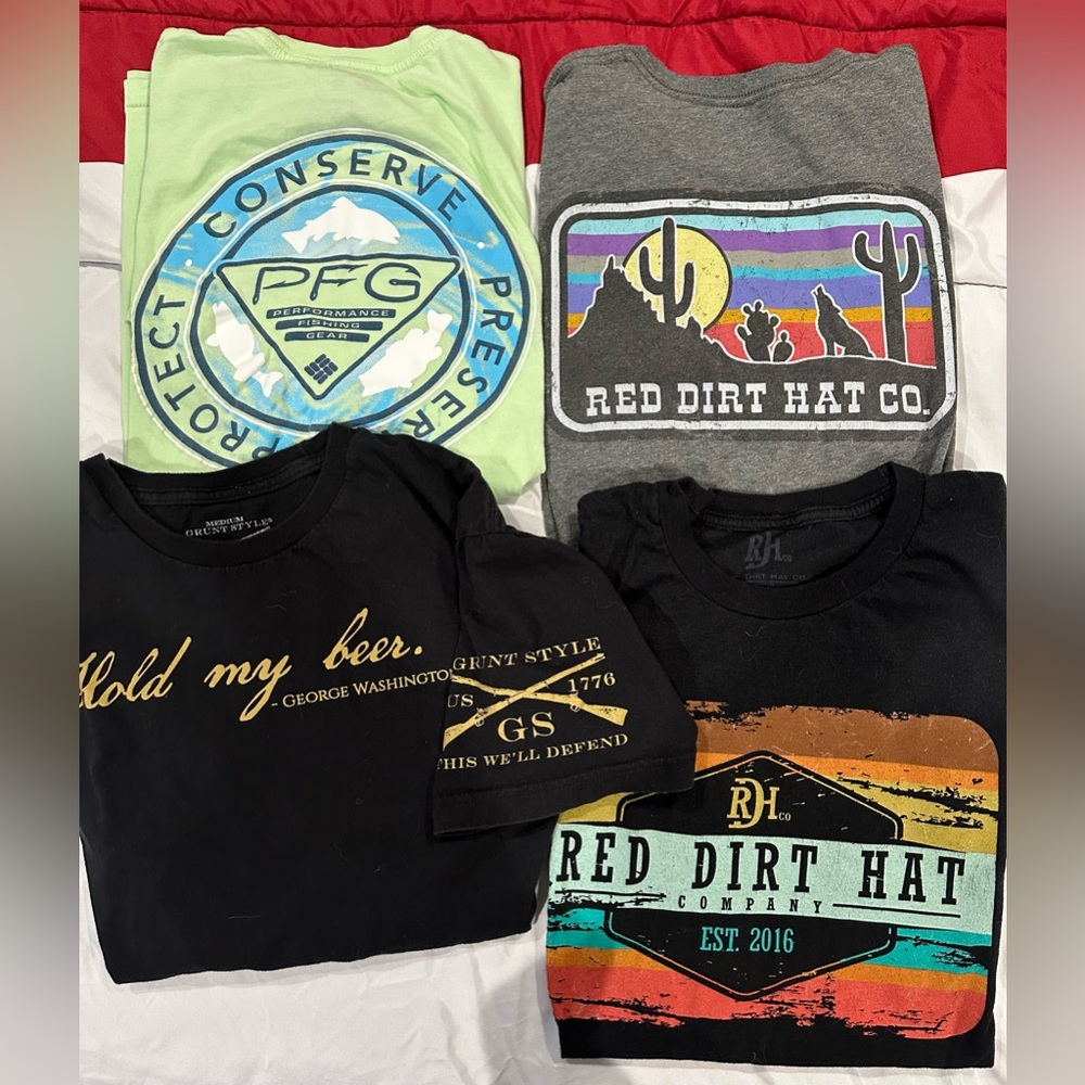 Grunt Style Hold My Beer, Columbia & Red Dirt Hat  Short-Sleeve T-Shirt for Men